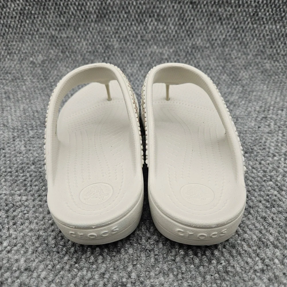 Crocs Sloane Women's 11 Oyster Sandals Flip Flops Embellished Rhinestone Wedge‎